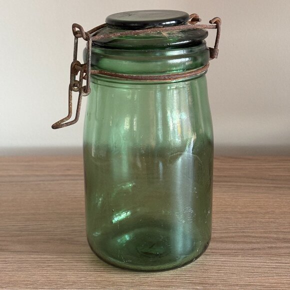 Antique French Green Canning Jar Solidex - Picture 5 of 7